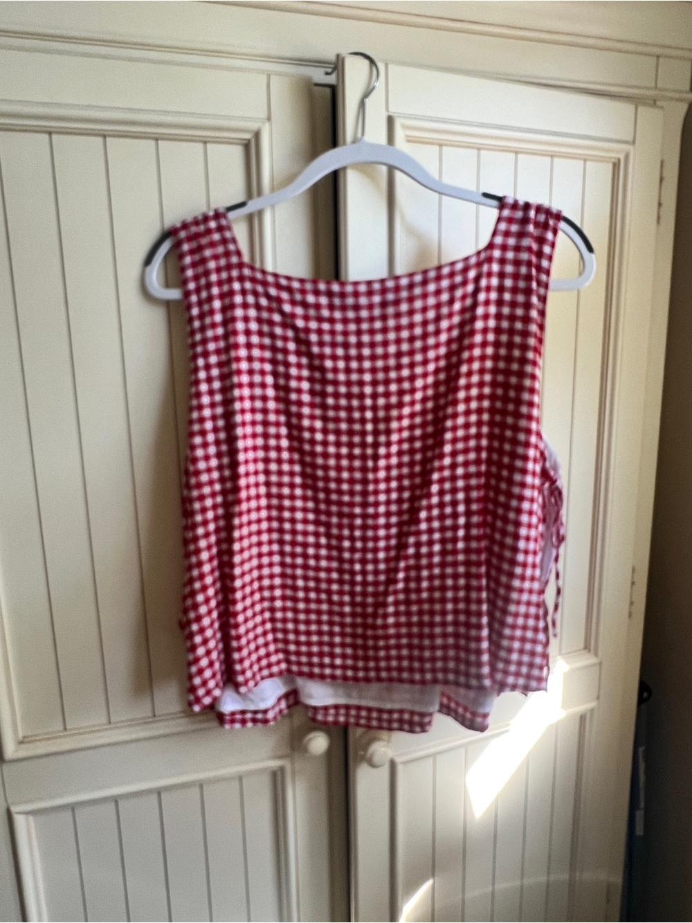 Red Gingham Sleeveless Top